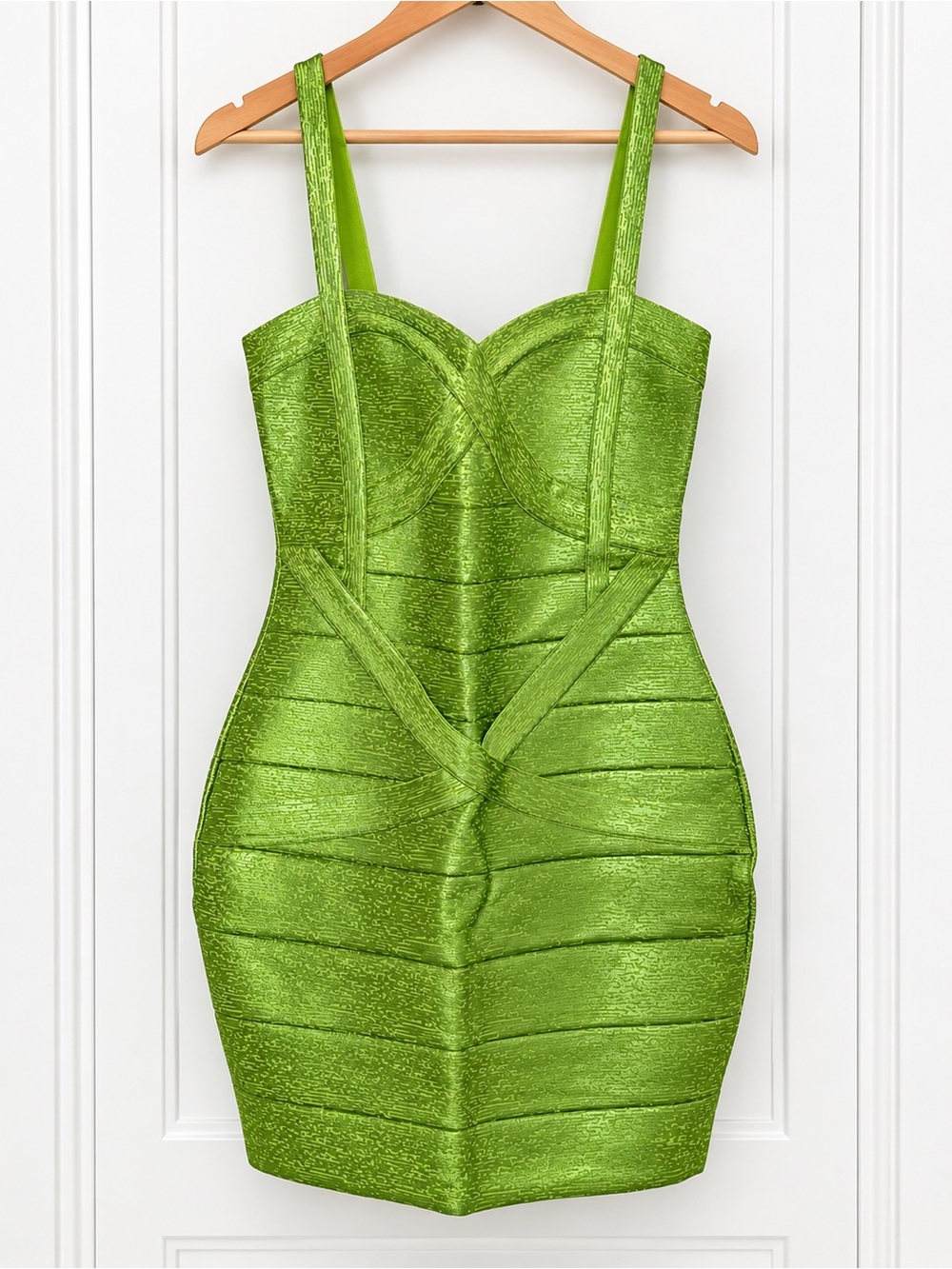 SHEIN Lime Green Bandage Bodycon Mini Dress